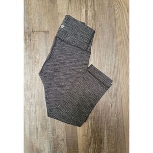 Lululemon Womens Size 4 Wunder Under High Rise Leggings Heathered Gray/blk